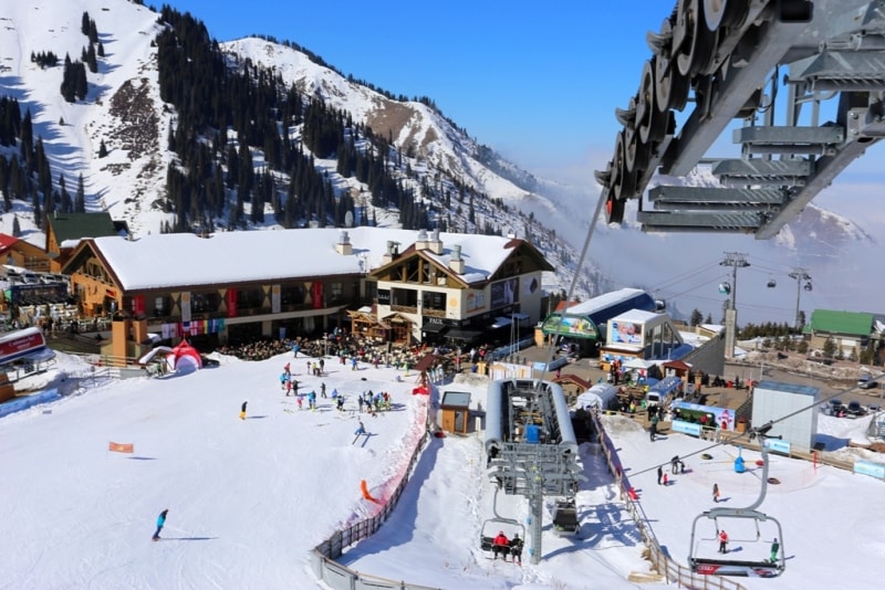 Shymbulak ski resort in the mountains Almaty.